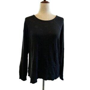 P J Salvage Womens Top Sz M Black Stars Long Sleeve Pajama Lounge Celestial